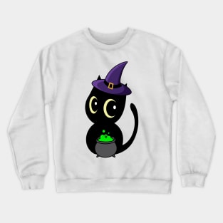 Cute Black cat is a witch Crewneck Sweatshirt